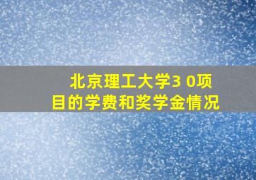 北京理工大学3 0项目的学费和奖学金情况